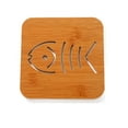 thumbnail image 1 of Agiferg Bamboo Wood Hollowed Wooden Cup Mat Cartoon Table Mat Pot Mat Bowl Mat, 1 of 7