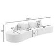 thumbnail image 4 of 130" Curved Sofa Couch for Living Room, Modern Terrycloth Fabric Upholstered Sleeper Sofa with 3 Pillows, Modular Sectional Sofa Set for Bedroom Apartment, No Assembly Required, Beige, 4 of 7