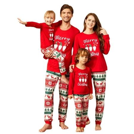 

Gwiyeopda Family Matching Pajamas Christmas Sleepwear Long Sleeve Nightwear Sleepsuit Loungewear Pjs