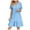 Light Blue, variant on Admvng Sundresses for Women V-Neck Solid Casual Short Sleeve A-Line Midi Dress Boho Beach Sundress S-3XL