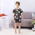 thumbnail image 7 of Cat Drinking Water Pattern Summer Pajama Set Soft Cotton Short Sleeve Sleepwear 2PCS Pajama Sets Breathable Lounge Set Size 12Y, 7 of 7