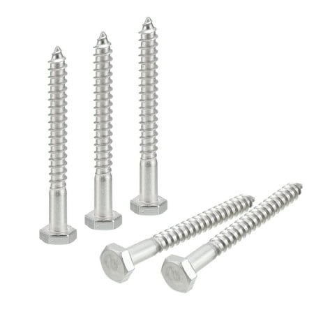 

Uxcell Hex Head Lag Screws Bolts 1/4 x 2-1/2 304 Stainless Steel Partial Thread Wood Screws 15 Pack