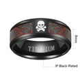 thumbnail image 2 of Skull Matching Rings Black Plated Couple Rings 1CT Red CZ Wedding Ring Sets for Him and Her, 2 of 7