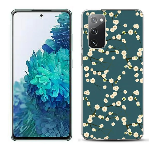 Slim-Fit Gel TPU Phone Case for Samsung Galaxy S20 FE 5G Fan Edition, by OneToughShield ® - Blossom Green