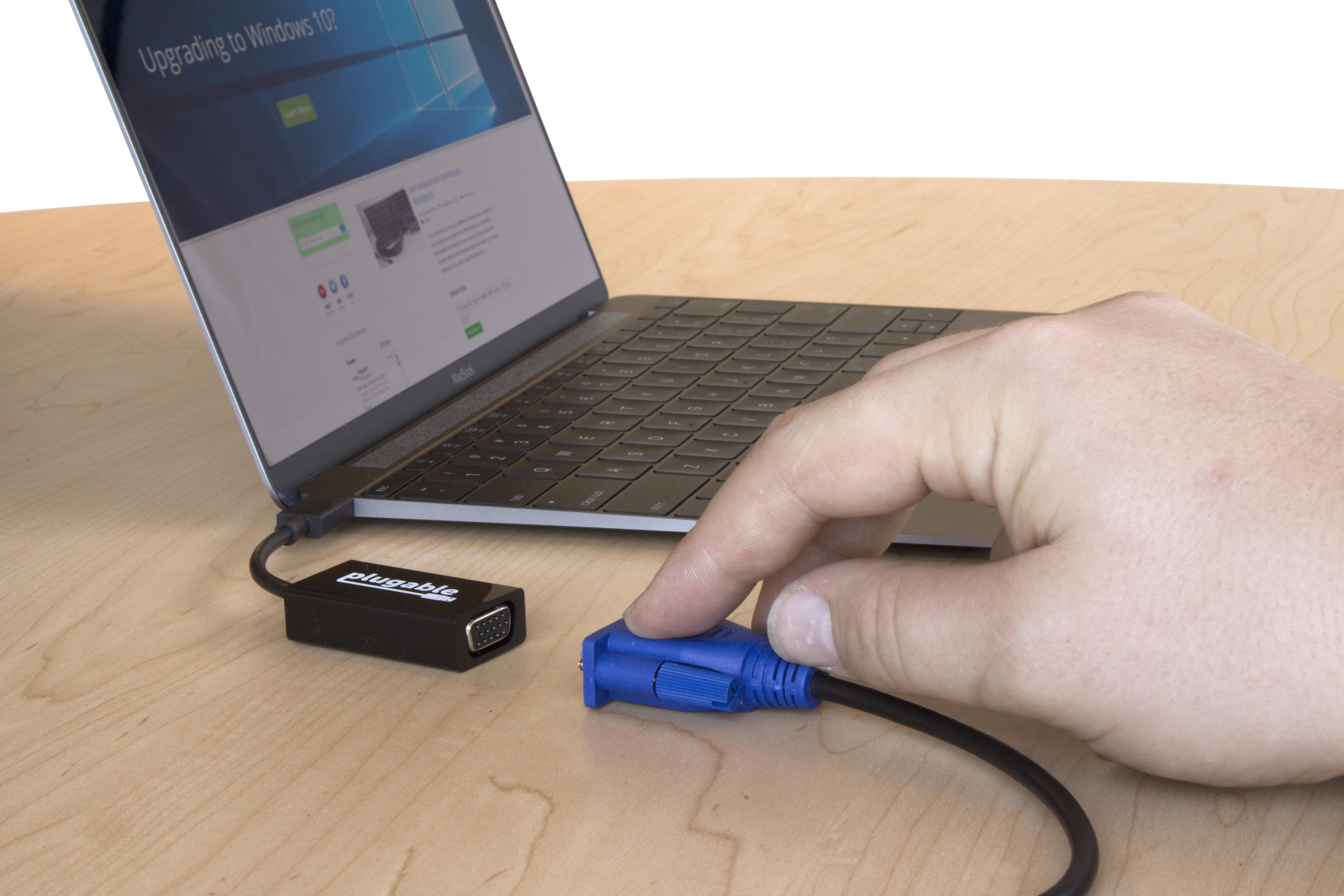 Plugable USB C to VGA Adapter Compatible with 2018 iPad Pro, 2018 MacBook Air, 2018 MacBook Pro, Surface Book 2, Thunderbolt 3 & More (Support for resultions up to 1920x1200 @ 60Hz)