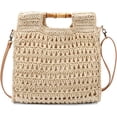 thumbnail image 4 of Women Straw Beach Tote Bag Summer Large Bamboo Top Handle Handbag Hand Woven Shoulder Crossbody Purse for Travel, 4 of 8