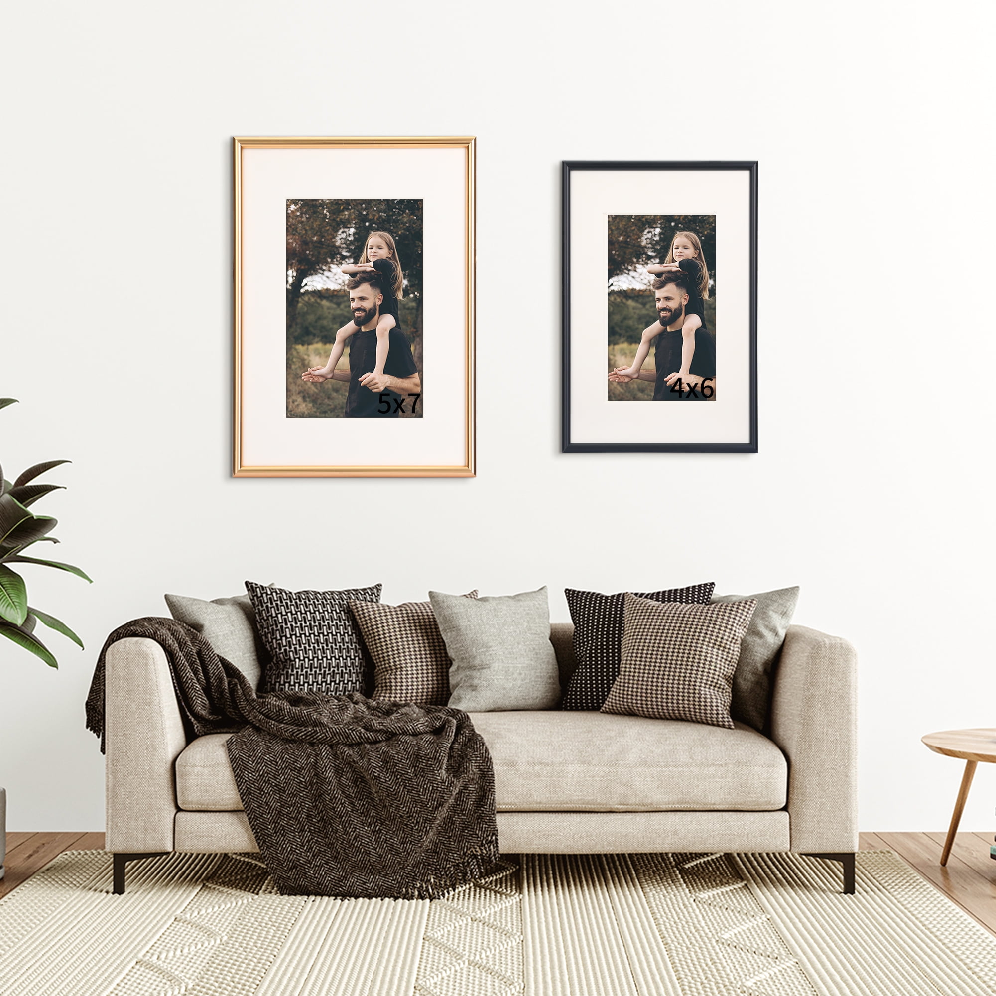 Unique Bargains Aluminum Modern Art Picture Frame Black 5x7