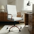 thumbnail image 4 of Flash Furniture Whitney High-Back Swivel LeatherSoft Desk Chair with Armrests, White/Rose Gold, 4 of 19