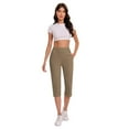 thumbnail image 6 of Taqqpue Capri Leggings for Women Casual Solid Color High Waisted Comfy Stretchy Soft Yoga Pants Oversized Drying Tight Lounge Pants with Pockets, 6 of 8
