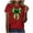 Red-A, variant on Womens St Patricks Day Clover Print Pullover Short Sleeve Casual T-Shirt Shamrock Green Theme Soft Comfortable Festival Party Wear Top Red