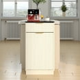 thumbnail image 2 of YIYADO Tilt Trash Can Cabinet 10 Gallon, Wood Kitchen Trash Can Cabinet with Hidden Drawer, Laundry Living Room Trash Recycling Trash Can Storage, White, 2 of 6