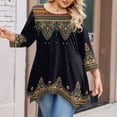 thumbnail image 4 of TQWQT Plus Size Tops for Women Fashion 4x Womens Top Crewneck Plus Size Top 2x Long Sleeves Floral Print Dressy Casual Tunics 5x Women Plus Size Clothing Black 2XL, 4 of 4