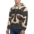 thumbnail image 3 of Fotbe Men's Hoodie with Retro Raccoon Graphic Print Pattern - Kangaroo Pocket Pullover Hooded Sweatshirt, Perfect for Daily Wear, Travel, and Home-3X-Large, 3 of 7