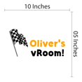 thumbnail image 4 of Sports Personalized Wall Decals for Boys Bedroom - Racing Sports Checkered Flag DIY & Creativity Custom Name Wall Sticker - Size: 10 In x 5 In, 4 of 4