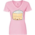 thumbnail image 3 of Inktastic Cute Smiling Cake with Confetti Sprinkles Women's V-Neck T-Shirt, 3 of 5