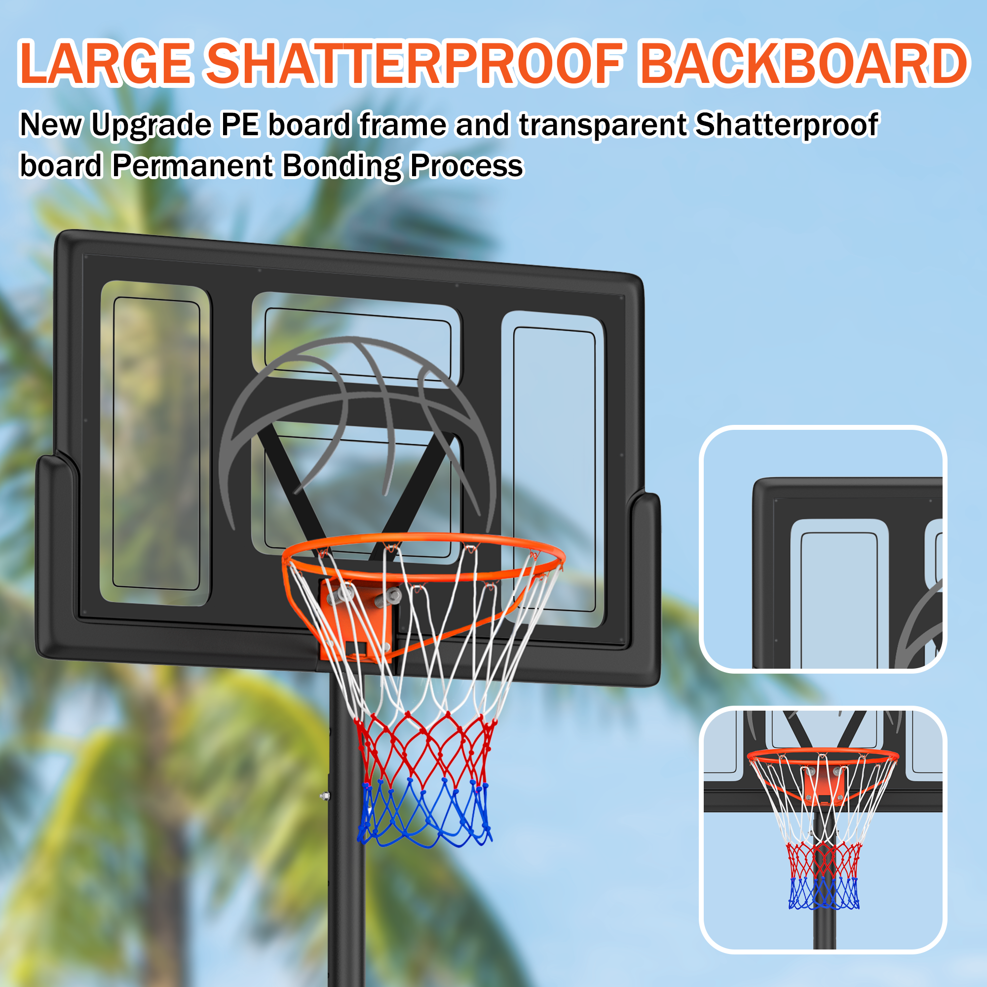 Dprodo Portable Basketball Hoop 44-Inch Height Adjustable photo 4
