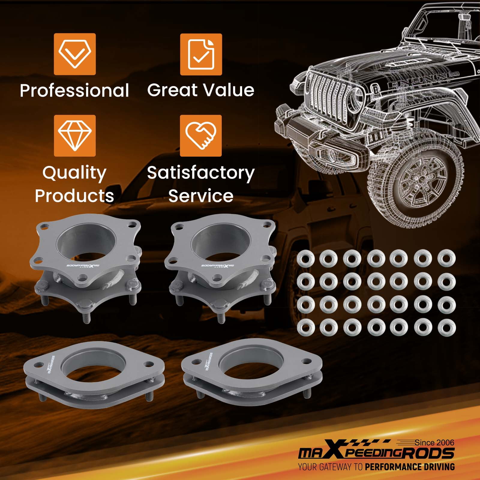 maXpeedingrods 2” Front & Rear Lift Kit for Honda CRV 2007-2016, Lift Spacer Kit
