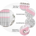 thumbnail image 6 of Pink Grey Waterproof Fabric Shower Curtain,Chic Garden Floral Stripe Aesthetic Flower Boho Waterproof Fabric Shower Curtain for Bathroom Curtains Bathtubs Shower Curtains with 12 Hooks Stall 54x78in, 6 of 8