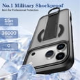 thumbnail image 2 of Case For Apple iPhone 17 Pro Max 6.9-inch, Compatible With MagSafe，Integrated Retractable Metal Ring Holder ShockProof Protective Car Mounted Magnetic Case,Black,For iPhone 17 Pro Max, 2 of 10