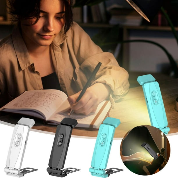 Luz Led de Lectura Recargable Por Usb con Clip, 3 Modos de Color y 5 Niveles de Brillo, Luz Portátil para Libros con Protección Ocular, Batería de 40 Horas de Duración, Mini Luz Nocturna para Libros