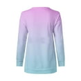 thumbnail image 4 of IROINNID Women Fashion Irregular Striped Printed Long Sleeve Round Neck Casual Tops Blouse Sweatshirt Loose Fit Comfortable Pullover Trendy Streetwear Stylish Basic Tee(Pink#1,M), 4 of 5
