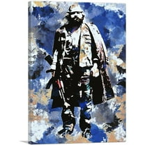 ARTCANVAS Adem Jashari Liberation Army Founder Blue Background Kosovo Canvas Art Print - Size: 18" x 12" (0.75" Deep)