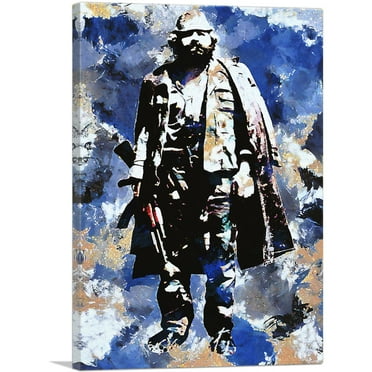 ARTCANVAS Adem Jashari Liberation Army Founder Blue Background Kosovo Canvas Art Print - Size: 18" x 12" (0.75" Deep)