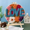 thumbnail image 2 of Punch Needle Kits Letter Love and Flowers Embroidery Starter Set with Hoop Easy for Beginners DIY Stress Relief Handmade Craft Hobby and Home Decor 20x20cm-7, 2 of 8