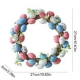 thumbnail image 3 of Small Easter Wreaths for Window Front Door Table Centerpiece Farmhouse Decor for Kitchen Cabinet Mini Spring Artificial Easter Egg Wreath with Ribbon Bow, 3 of 6