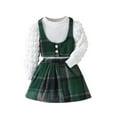 thumbnail image 2 of RYDCOT Little Girls Clothing Set Toddler Girls Skirt Sets Plaid Outfits Button Jacket Long Sleeve Shirt and Dress Fall Winter Beautiful Outfits Today Deals, 2 of 3