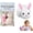 White, variant on Build a Bunny Easter Craft Kit, Build Your Own Bunny DIY Decoration, DIY Bunnys Craft Pack with Pom Poms, Felt Ears & Pipe Cleaners, Easter Party Favors, Home Decorations (White)