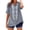 Gray, variant on Mexican Shirts for Women Floral Embroidered Tops Short Sleeve V Neck Button Down Blouse Summer Casual Retro T Shirt