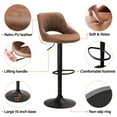 thumbnail image 3 of Art Leon Modern Bar Stool Armless, Set of 2, Swivel Adjustable Height PU Leather,Brown, 3 of 9