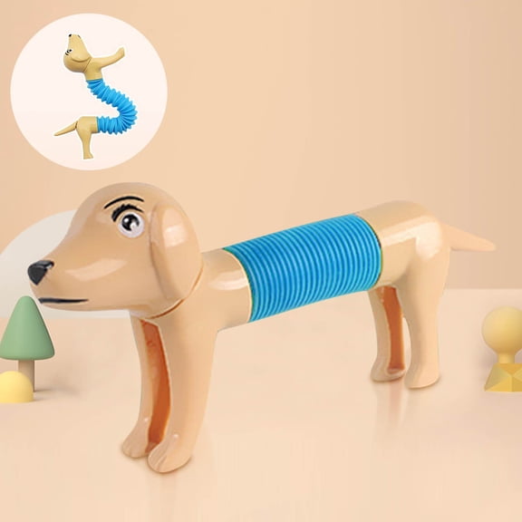 Telescopic Dog Toy, Stretchy Retractable Tube Dog Toy, Fun Decompression Sensory Toy for Kids, Stretchable Washable ABS Plastic Toy, Fine Motor Skills Development, Birthday Gift for Children