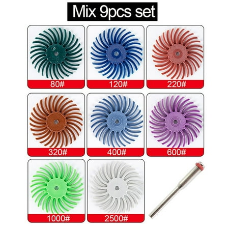 

BCLONG 1Inch Radial Bristle Disc Kit Abrasive Brush 3Mm Shank Detail Polishing Wheel