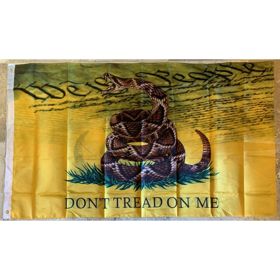 Gadsden Live Snake Don't Tread On Me Double Sided 3'X5' Flag- Rough Tex 68D Nylon