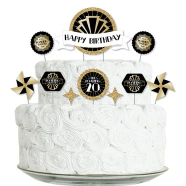 Big Dot of Happiness Roaring 20's - 1920s Art Deco Jazz Birthday Party Cake Decorating Kit - Happy Birthday Cake Topper Set - 11 Pieces
