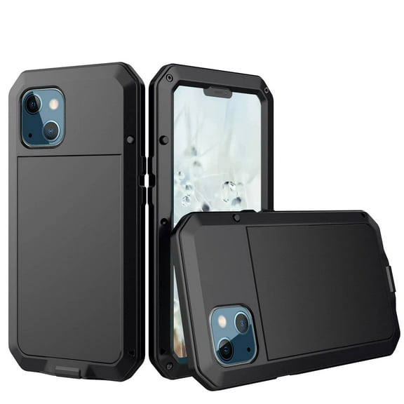 Armor Metal Aluminum Shockproof Phone Case for iPhone 13, 360 Full Body Protective Rugged Outdoor Military-Grade Shockproof Cover