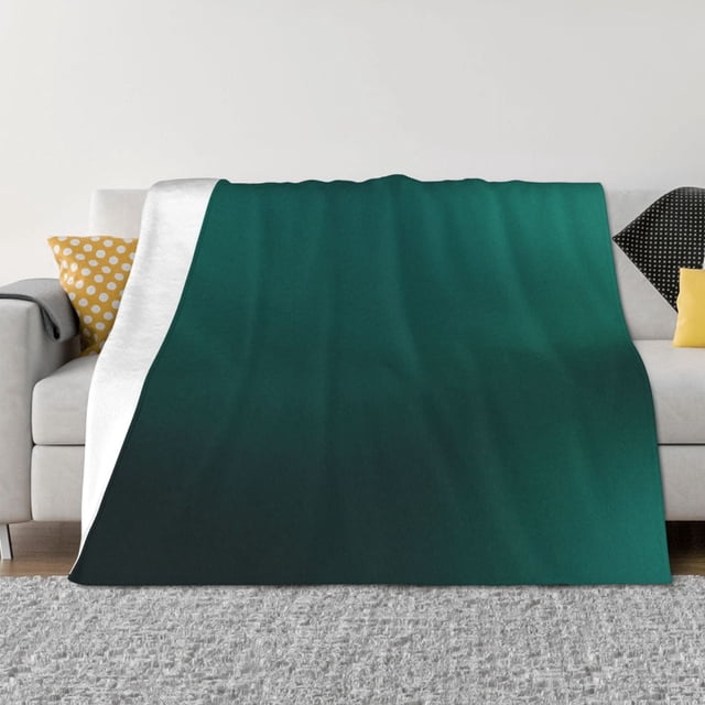 Fotbe Dark teal green Manta de Franela con Estampado, Manta Ultrasuave para Cama, Sofá, Auto, Hipoalergénica y Antibolitas-40"x30"