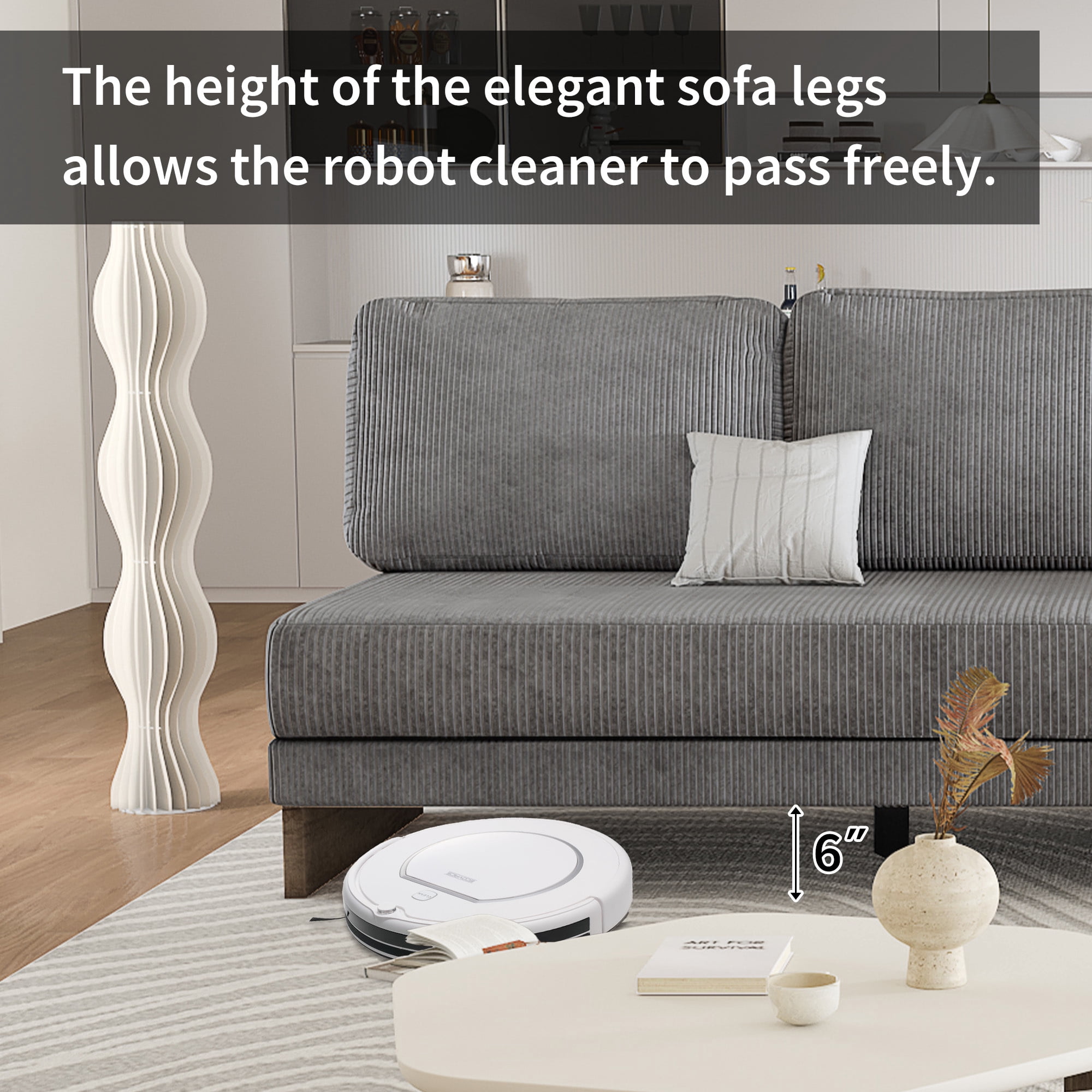 EUROCO 114" L-shaped Sectional Sofa Couch, Corduroy Sofa with 2 USB Ports, 2 Power Sockets, a Storage Drawer and a Reversible Chaise Lounge, Grey