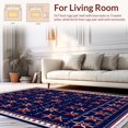 thumbnail image 2 of Flatwoven High Traffic Area Rug, Warm Friendly Rustic Vibe, Non Slip, Stain Resistant, Washable Area Rugs for Living Room, Bedroom(Blue, 4X6), 2 of 8
