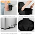 Topbuy Stainless Steel Trash Garbage Can Airtight Silent Step Bin, 13.2
