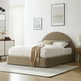 thumbnail image 3 of Resort Performance Velvet Arched Round Full Platform Bed in Taupe, 3 of 9