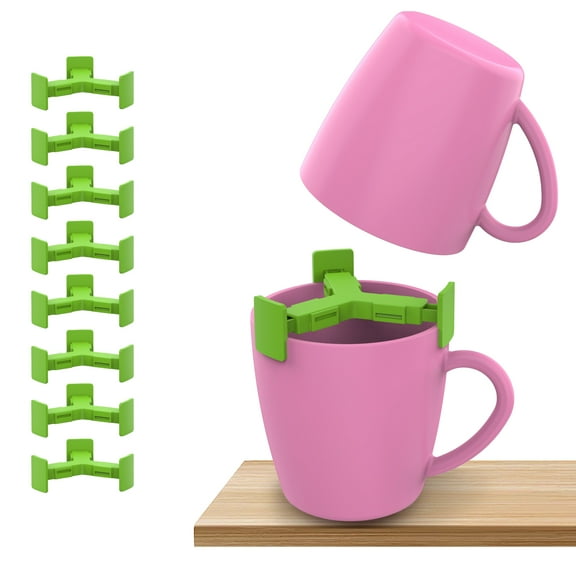 8 PCS Coffee Mug Organizers and Storage Cup Stacker Kitchen Cabinet Shelf Organizer Space Saving Expandable Holder for Mugs Tea Cup