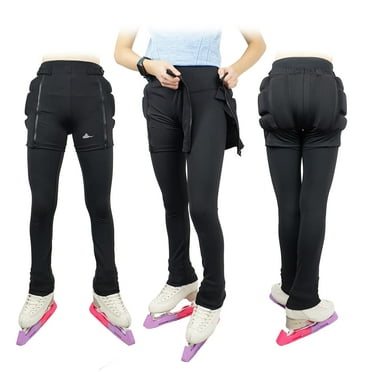 Skating Spirit Shorts Rembourrés à Fermeture Éclair Pantalons de Protection Coccyx Hanches Fesses pour Patinage Planche à Roulettes Ski Noir