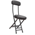 thumbnail image 1 of Muebles de silla plegable de taburetes plegables acolchados fácilmente de usar con asiento de reposo en la parte posterior para el jardín del jardín Negro, 1 of 8