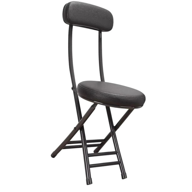 Silla plegable de campamento plegable acolchado para jardinería de picnic patio trasero Negro