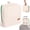 Beige, variant on Grusce Standing Makeup Bag, Sturdy PU Cosmetic Organizer with Foldable Phone Holder, Waterproof Travel Toiletry Case with Wipeable TPU Brush Holder