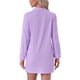 thumbnail image 3 of CAMISA DE SUEÑO DE MANGAS LARGAS PARA MUJER INSPIRADA CHIC CON SOLAPA NOTCHED Y BOTONES, NOCHE L TARO MORADO, 3 of 6