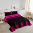 thumbnail image 2 of Abstract Ombre Twin Comforter Set Pink and Black Bedding Set Adult,Gradient Geometry Striped Comforter Set Modern Room Decor,Geometric Stripes Bed Set 2Pcs, 2 of 6